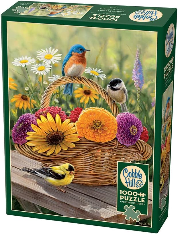Miniatura 4 de Cobble Hill - Rompecabezas de 1000 piezas, ramo de verano, póster de muestra incluido