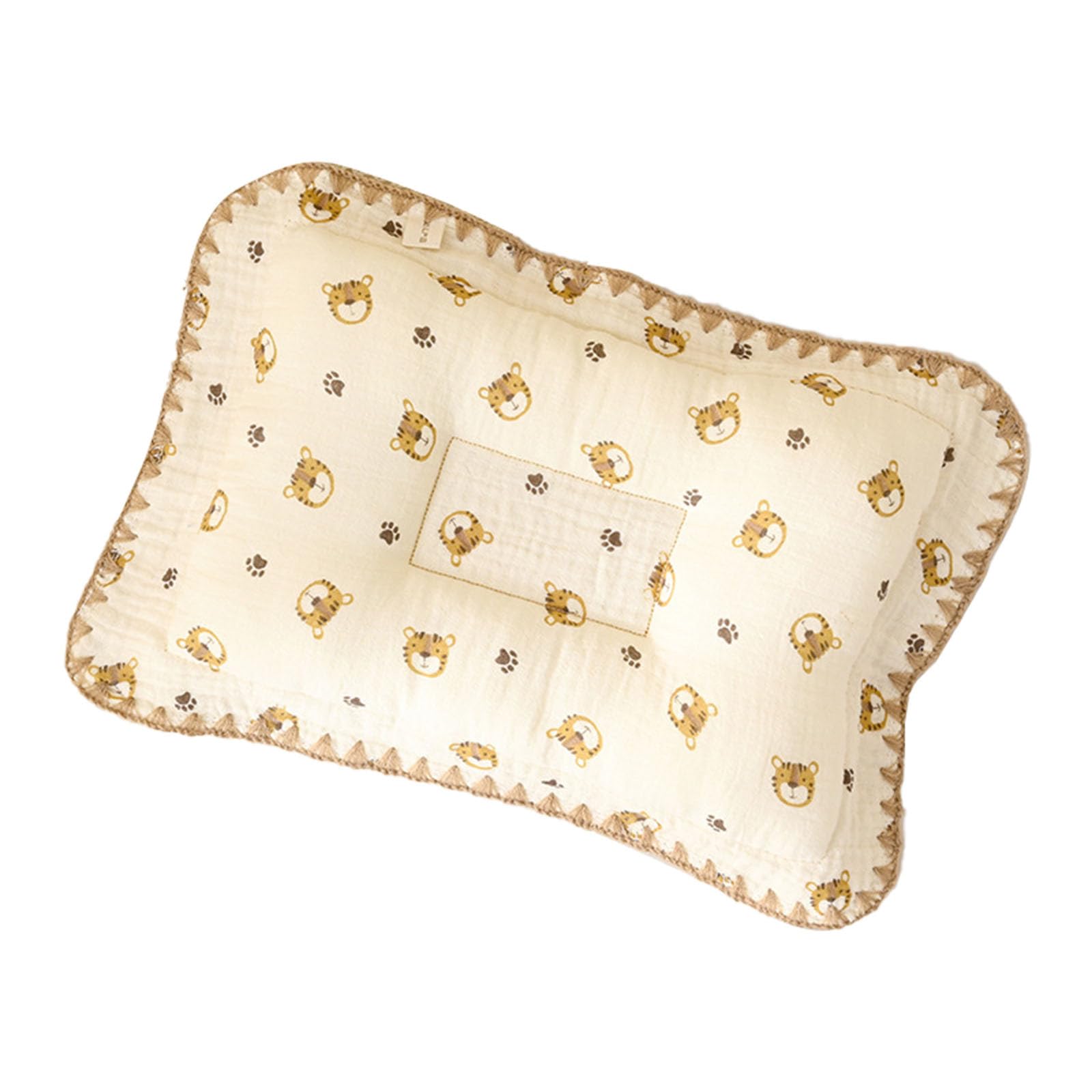 Newborn Pillow Square Type Sponge Filled Interior Breathable Headrest For Strollers And Travel Use Portable Feeding Pillow for Toddler Natural Silk Pillowcase