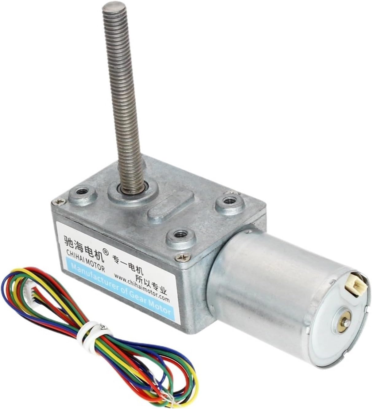 Motor CHW-GW4632-BLDC2430 DC12V 24V M6 shaft high low speed brushless worm gear motor with gearbox(Ratio 1019,DC 24V)