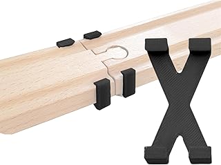 SplashNColor Bridge Clip Track Connector for Wooden Train Tracks Compatible with Brio, IKEA Lillabo, Thomas & Friends – ABS Plastic Train Track Connectors – Secures Train Bridge Piers – 4 Pack (Black)