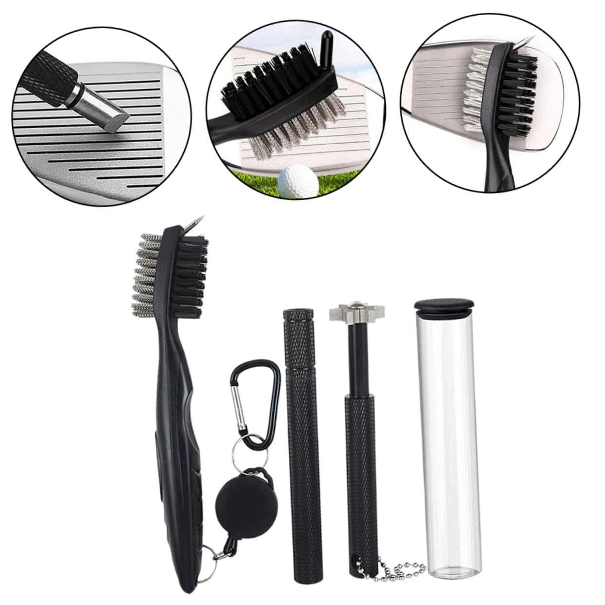 Toddmomy Golfclub Set Groove-Brush-Golf Golfausrüstung Golfschläger-Reinigungswerkzeug Schlägerrillen-Schärfwerkzeug Reinigungsmittel für den Golfsport Stahl