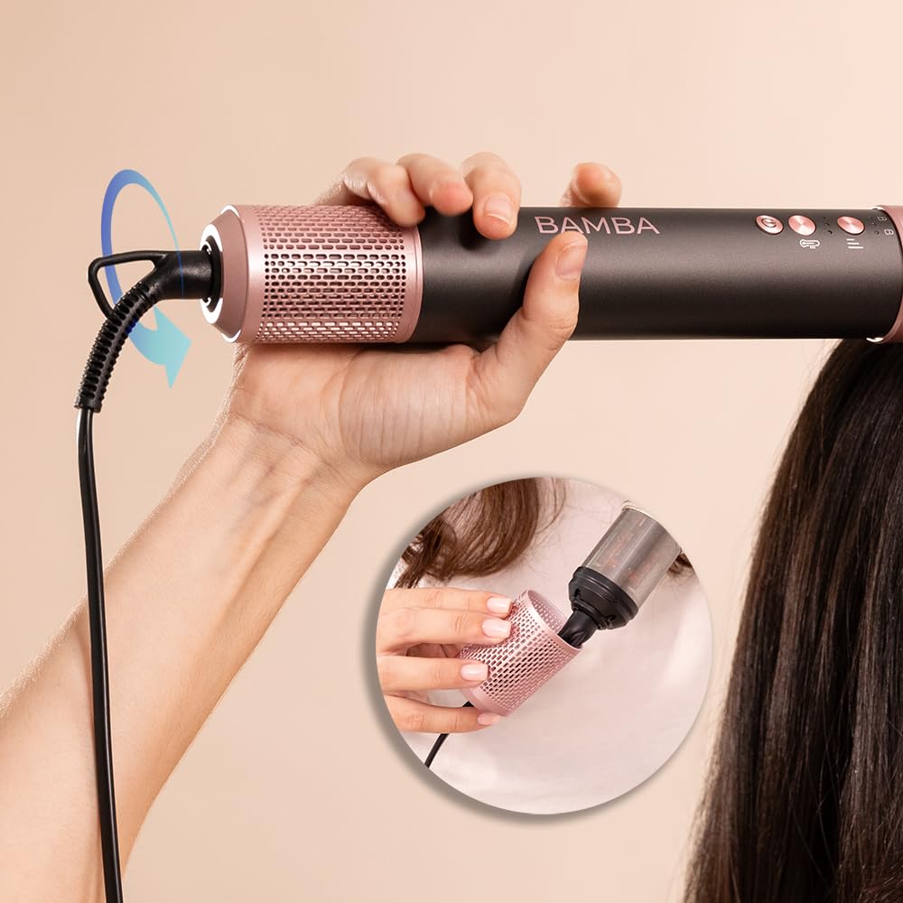 Cecotec Cepillo de Aire Moldeador Alisador CeramicCare AirGlisse Black Essential 1400W Digital Brushless 110000rpm