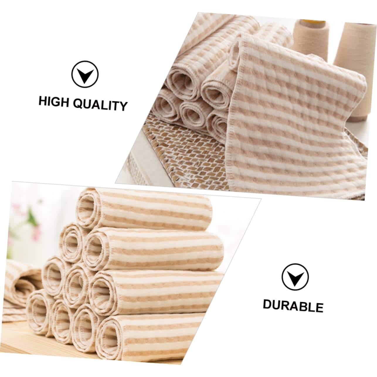 VICASKY Lot de 4 Doublures de Couches Lavables Bébé, Inserts Absorbants Anti-fuites, Tissu Doux 100% Coton, Usage Nuit et Jour, Protection Peau Sensible, Réutilisables pour -né