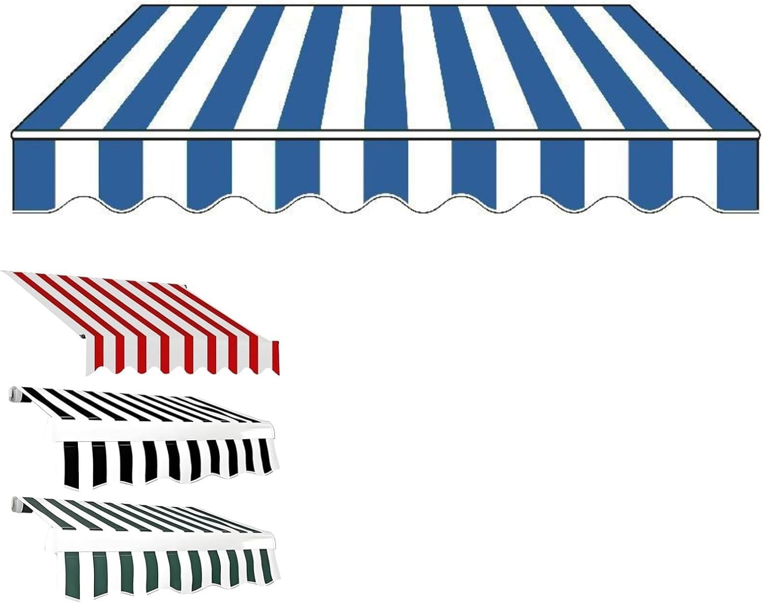 CZYZMDD Retractable Manual Awning for Patio & Garden - Waterproof Sunshade Canopy Outdoor Shelter UV Protection Deck Balcony and Yard Easy to Install
