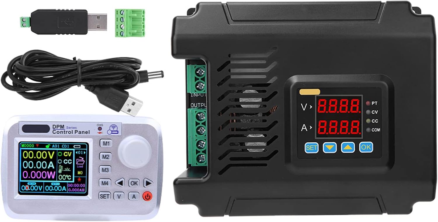 DPM8650-485RF Programmable DC Regulated Switching Power Supply, Wireless Controller, 0-60V 0-50A 300W RS485 MODBUS, ABS Matte Black 120x80x25mm