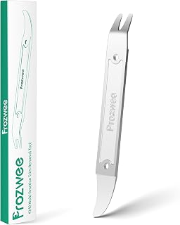 Prozwee 4140 Steel Pry Bar: Durable Multi-Function Trim Removal Tool for Auto Interior Panels, Clips & Fasteners - 1PC Silver