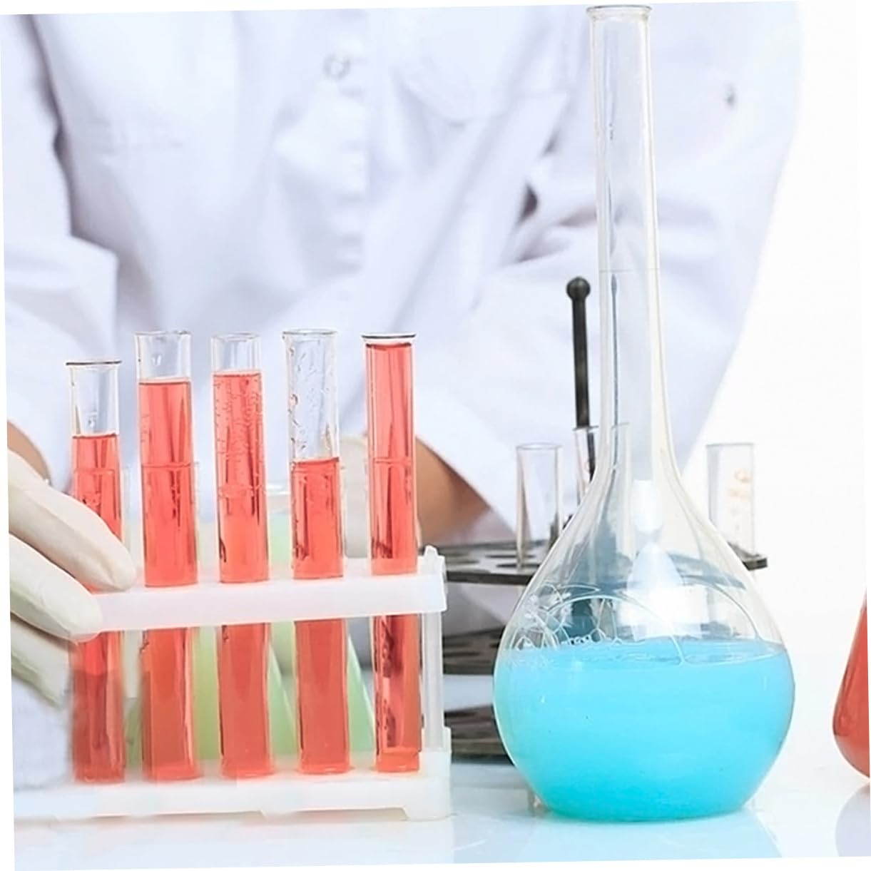SOLUSTRE 20pezzi Provette Di Trasparenti Per Esperimenti Scientifici e Progetti Fai Te Riutilizzabili e Sicure Per Laboratori e Attività Creative