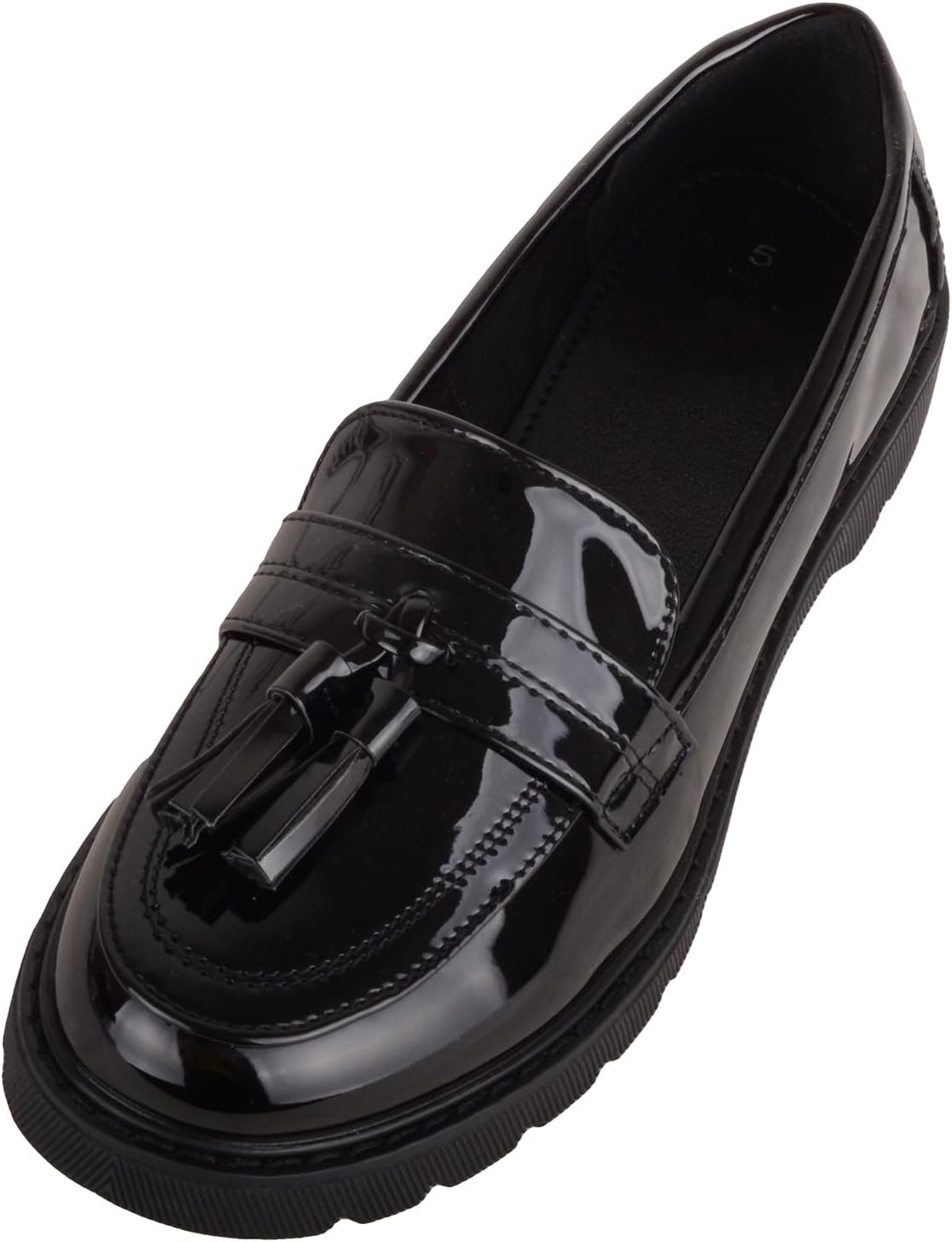 ABSOLUTE FOOTWEAR Childrens Juniors Faux Leather Easy Slip On Smart Loafer Shoes with Tassel ABSOLUTE FOOTWEAR Childrens Juniors Faux Leather Easy Slip On Smart Loafer Shoes with Tassel