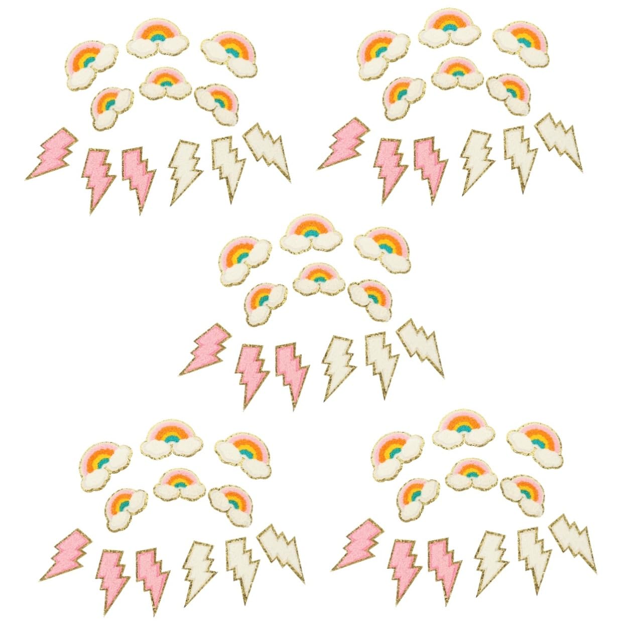 TEHAUX 60stücke Gestickte Aufnäher Regenbogen Und Design Für Kleidung Taschen Und Bastelprojekte Abdecken Von Löchern Für Kreative Nähprojekte