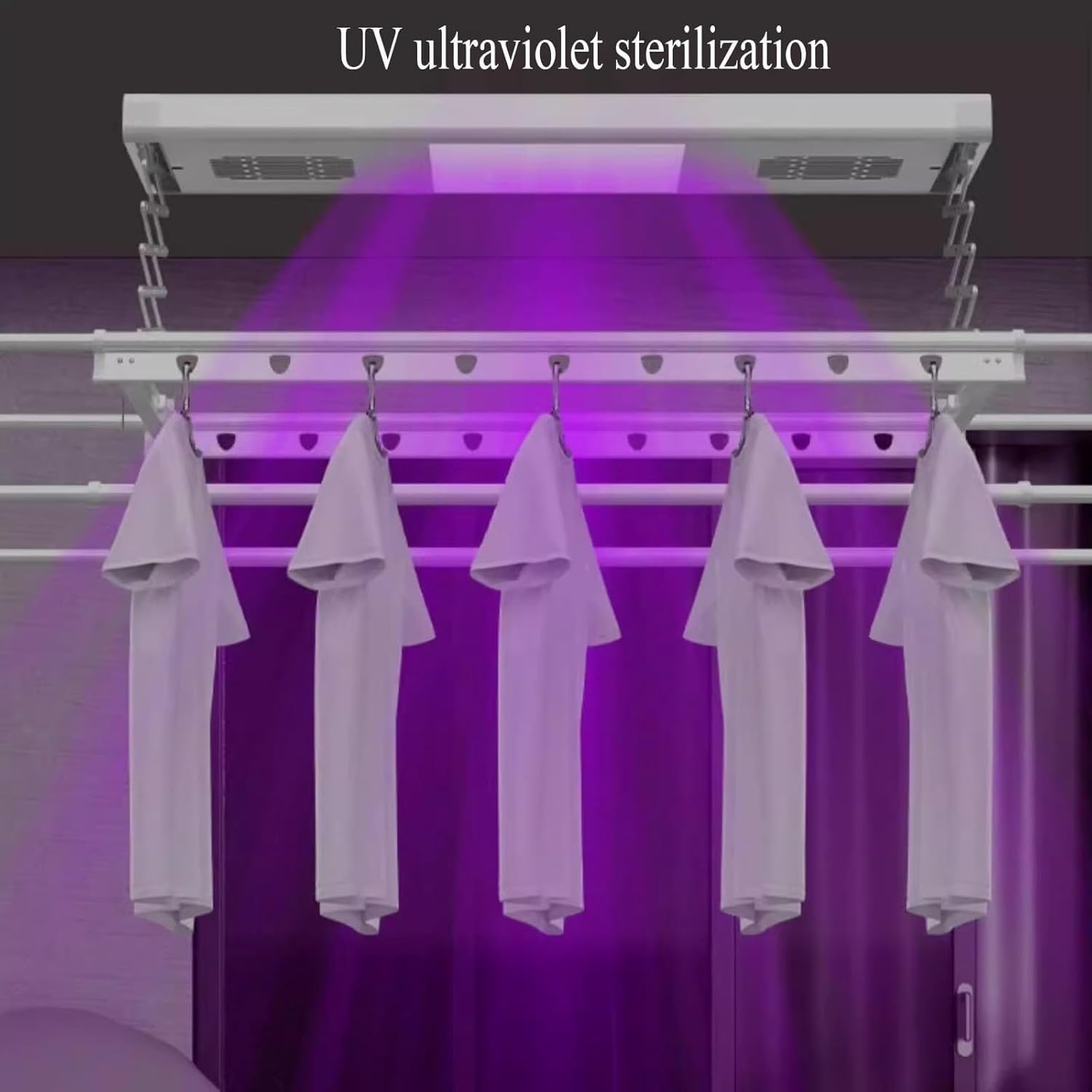 Electric Ceiling Clothes Drying Rack, Retractable Towel Dryer, 120cm Space-Saving Clothes Hanger, 35kg Capacity, Wall-Mounted Laundry Solution for Efficient Drying