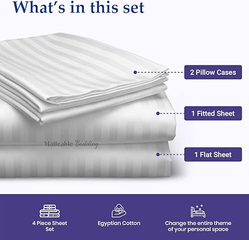 Miniatura 4 de Top Split Flex - Juego de sábanas para cama ajustable de 32 pulgadas, cabeza dividida tamaño King, 1000 hilos, algodón egipcio suave y liso, juego