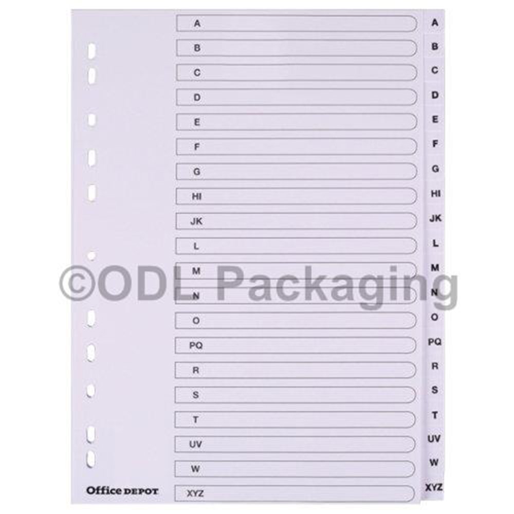A-Z Indexed Card Tab Dividers Set of 10
