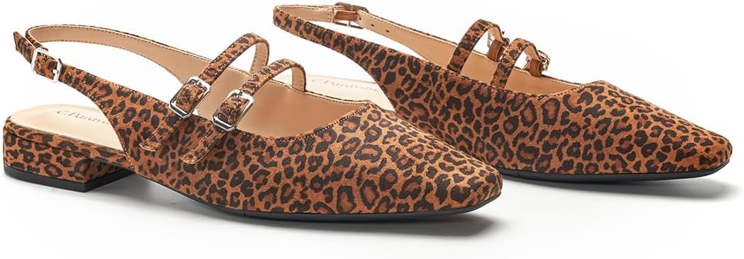C.Paravano Slingback Flats for Women | Mary Jane Flats | Womens Sandals | Square Toe Shoes - Image 4