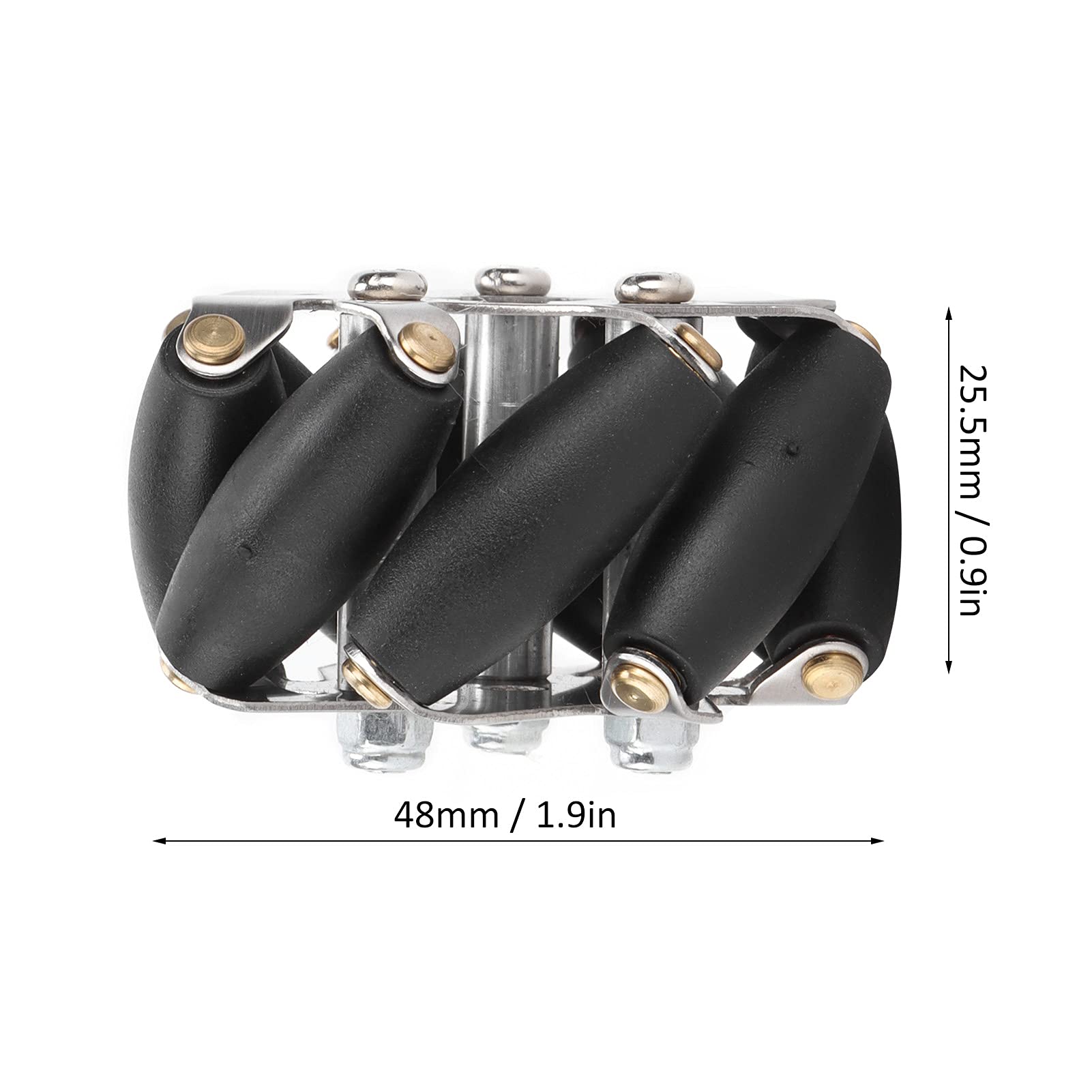 Juego de 4 Ruedas Mecanum de Acero de 48 mm, Ruedas Omnidireccionales Izquierda y Derecha para Coche Robot 14209, con Rodillos TPR, Capacidad de Carga 3 kg