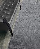 ORFA HOME Custom Size Hallway Carpet Runner Rug, Slip Resistant, 31 Inch Wide X Your Choice of Length, Scroll Anthracite, 31 Inch X 8 feet