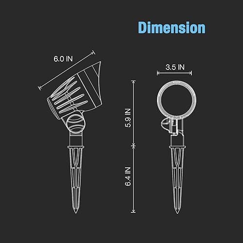 Miniatura 7 de GOODSMANN 2PK - Luces de paisaje de bajo voltaje para iluminación de inundación al aire libre, 5 W, 400 lúmenes, 2700 K, con pico de metal y conector
