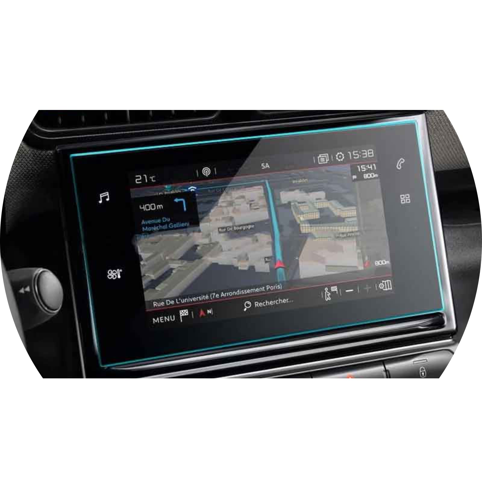 Verre trempé de voiture pour Citroën C3 2021 film protection GPS