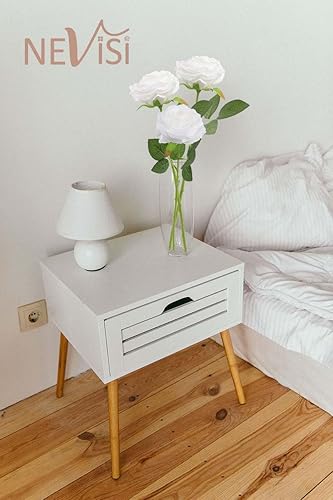 Miniatura 45 de Flores artificiales de rosa, rosa artificial, rosa falsa, rosa de seda, flores falsas de aspecto real con tallos para ramos de boda DIY, centros de