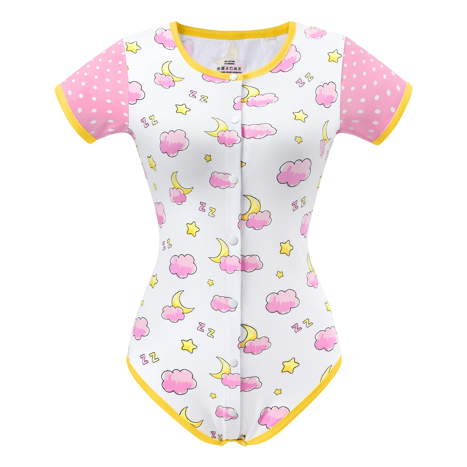 LittleForBig Dorośli Baby miłośnik pieluszek ABDL jednoczęściowy śpioszki Wzór Czas snu