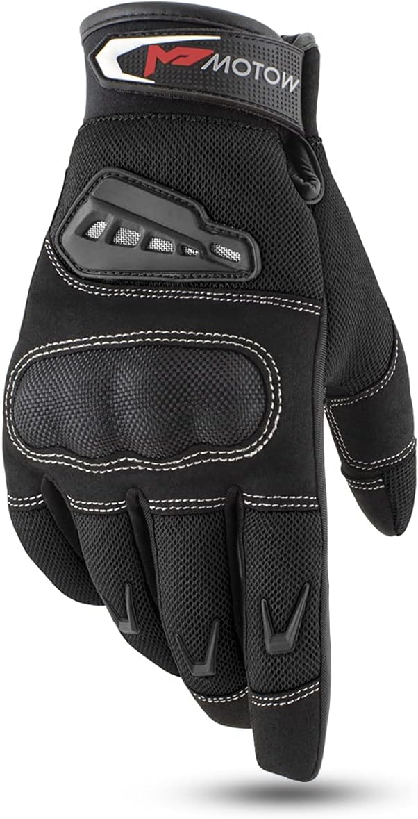 MOTOW Motorcycle Gloves for Men Women, Summer Powersports Gloves for ATV MTB Dirt Bike Racing Riding Biking with Hard Knuckle, Breathable Ergonomic Touchscreen-Friendly Thumb Index Fingertip : Automotive