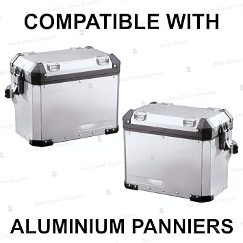 2pcs Reflective Stickers compatible with Touratech Motorcycle Aluminium Panniers SIDE BAGS Motorrad R 1200 1150 F 800 650 F700 GS A R1200GS R1200 (Black)