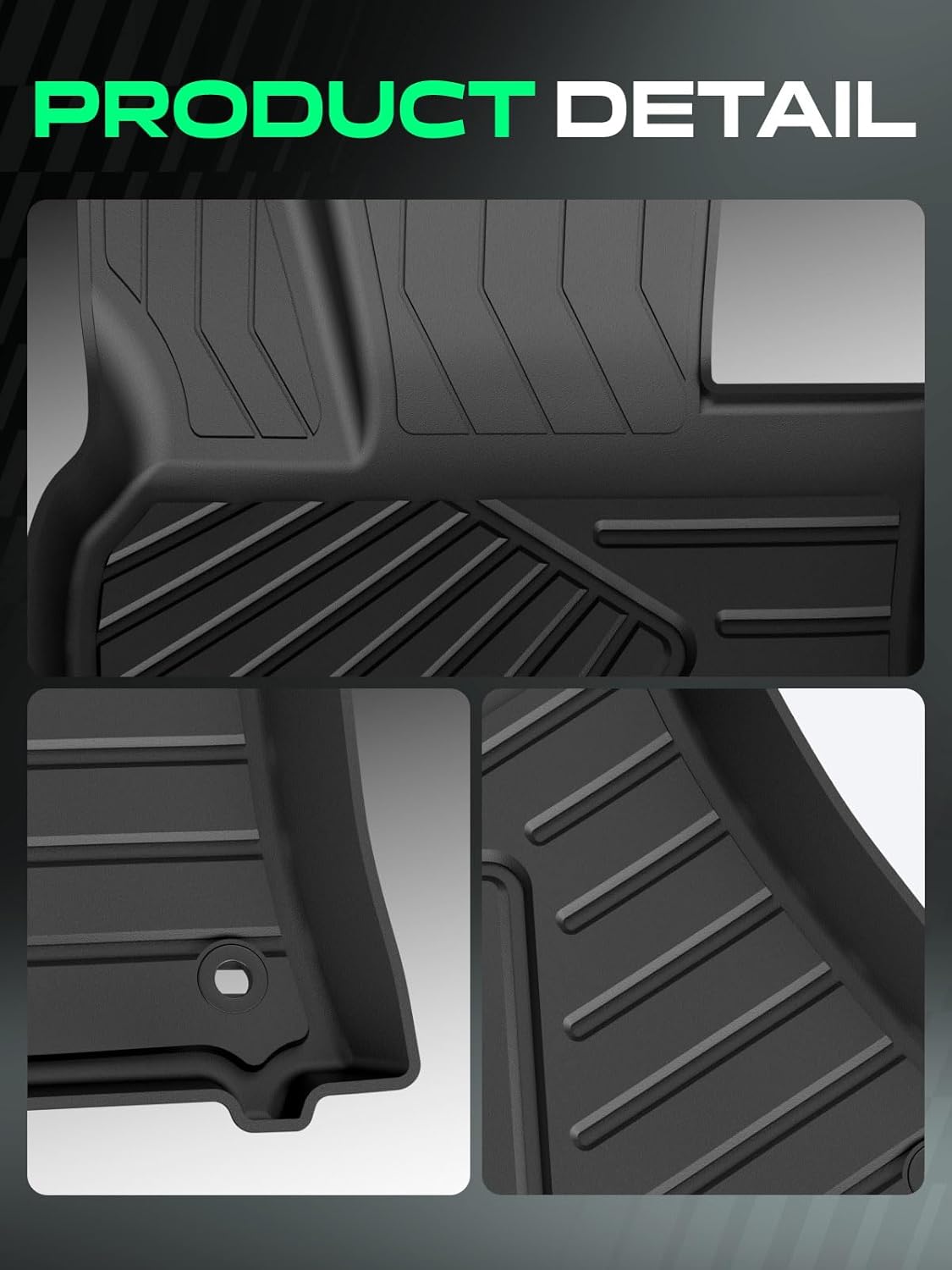 YHTAUTO Floor Mats Fit 2019-2025 Lexus ES350/ES300h, TPE All Weather Car Mats Waterproof Anti-Slip Odorless Floor Liner, Interior Car Accessories Front & 2nd Row Liner