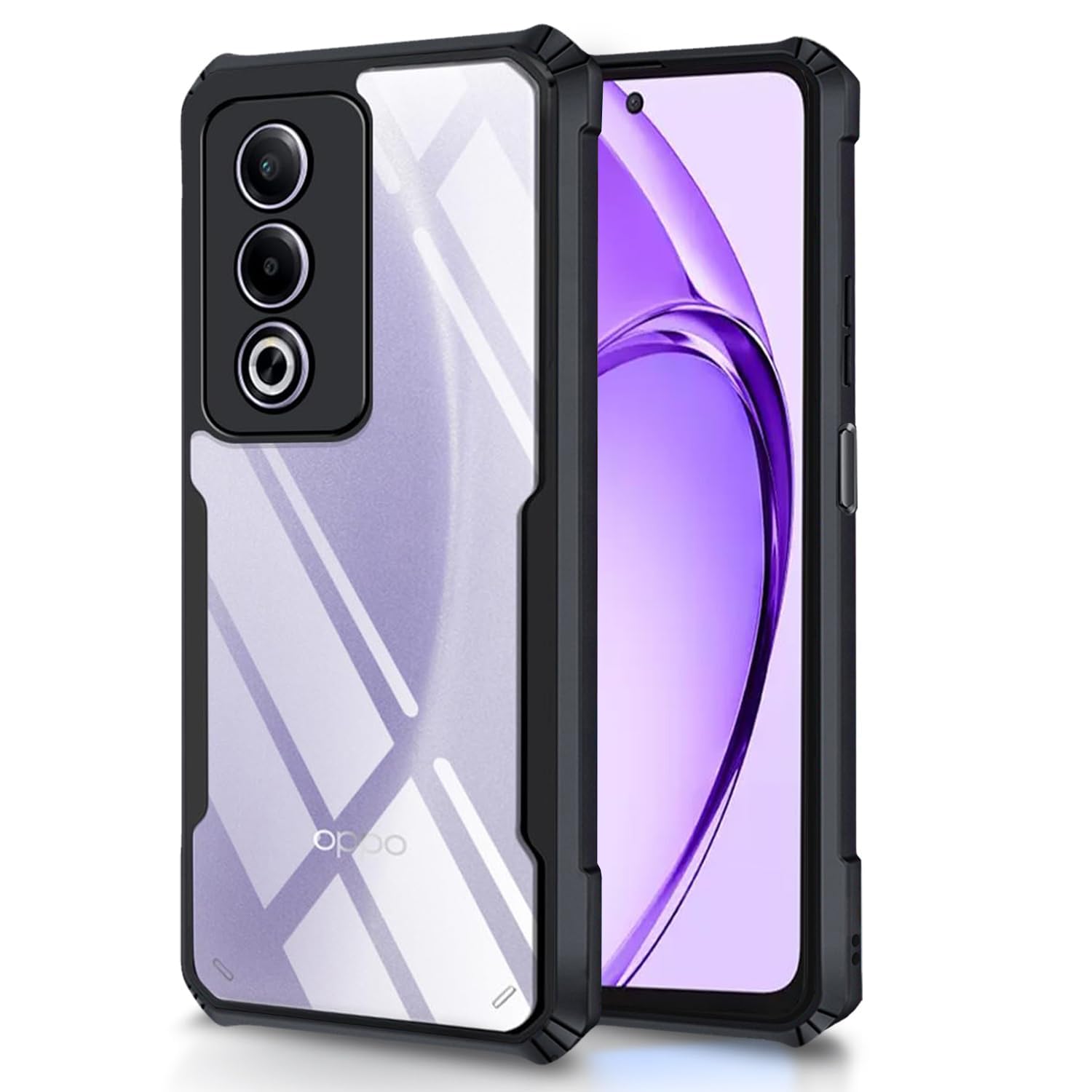 SHINESTAR Oppo A3 Pro 5G Back Cover Case | Ultra Thin 360 Degree Protection Crystal Clear Tranparent Bumper Back Cover Case for Oppo A3 Pro 5G - Black (B0D9LYW77L) Amazon Price History, Amazon Price Tracker