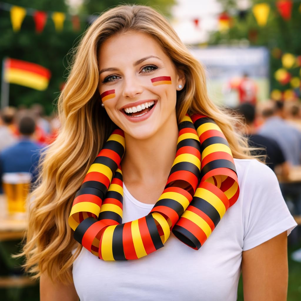 Carpeta 54 Luftschlangen Deutschland Deko WM 2026 Party Schwarz Rot Gold Flagge 3 Rollen
