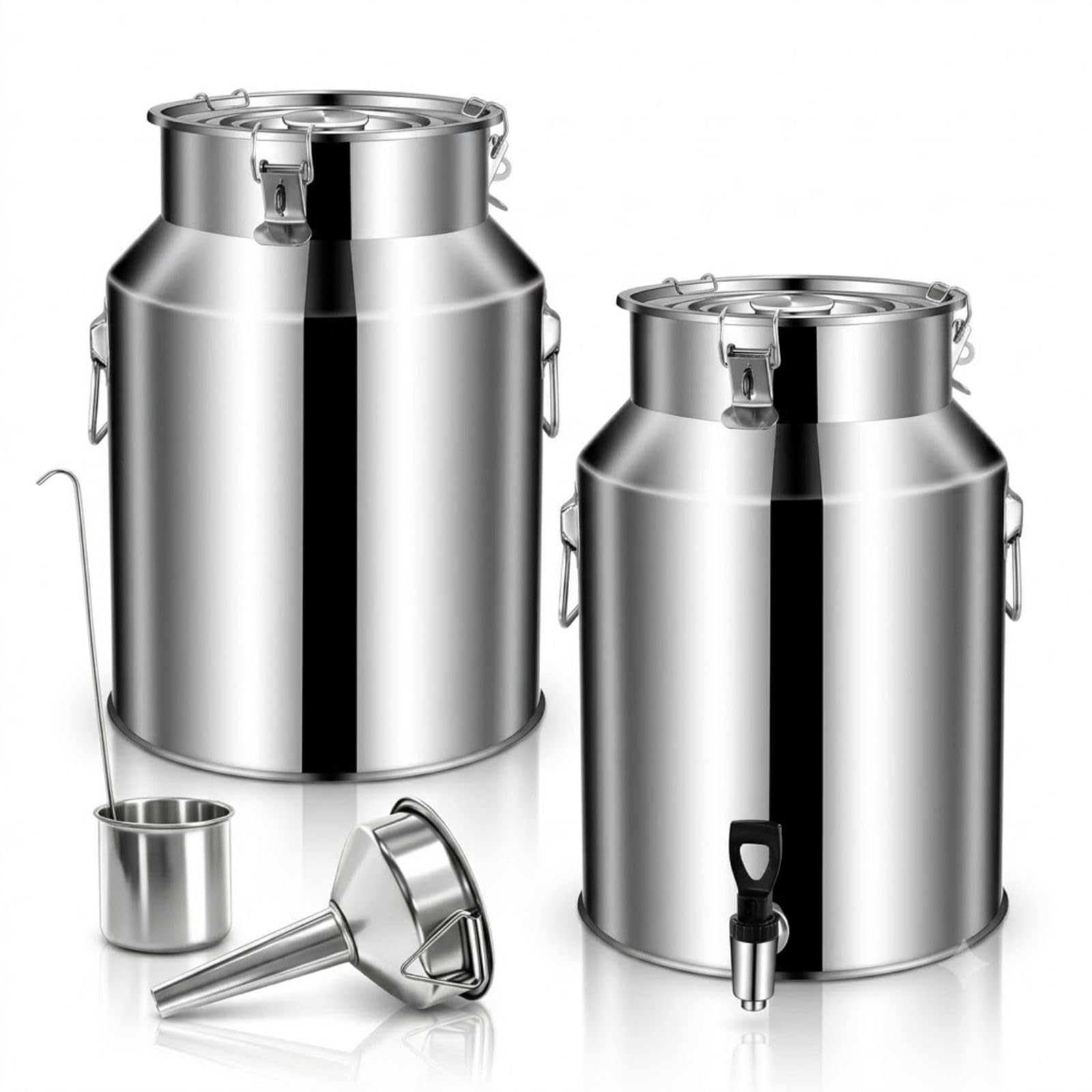 Lechera Inox 18L de alta resistencia con tapa sellada para hostelería profesional