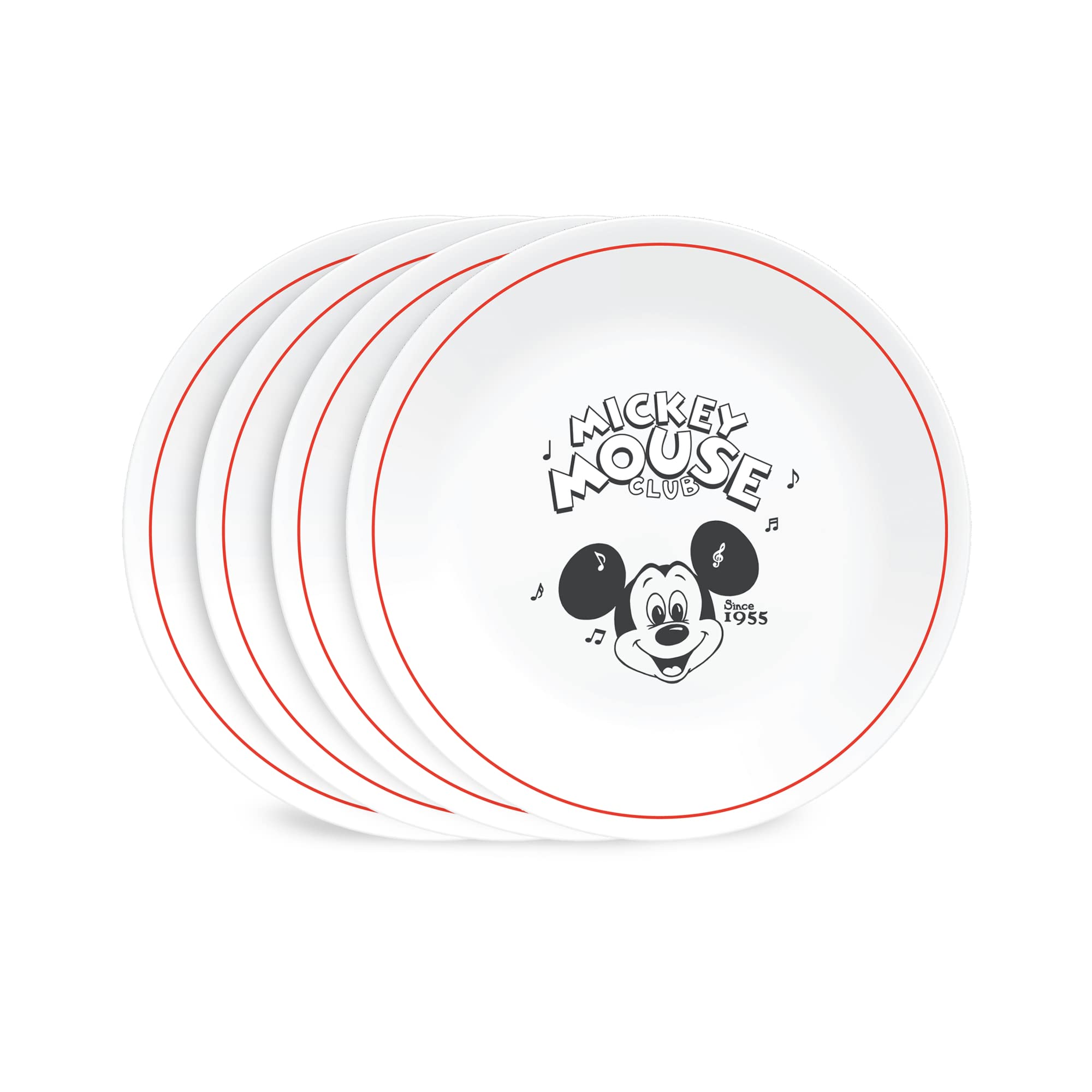 Amazon.com: Corelle Vitrelle Micky Mouse 4-PC Appetizer Plates Set