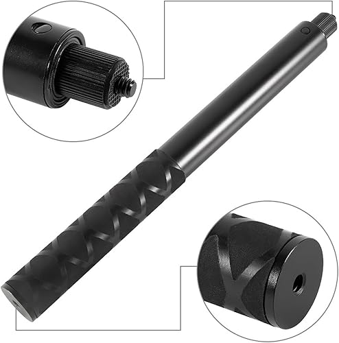 Miniatura 4 de Palito extensible para selfies, monopié telescópico de interfaz de 1/4 pulgadas, mango antideslizante de 0.984 in, diámetro máximo de tubería,