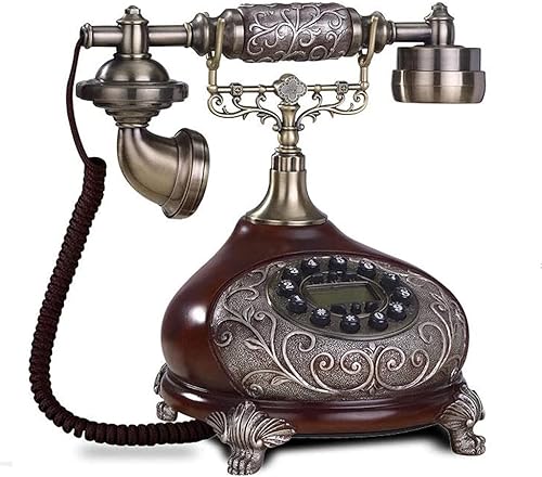 HNKDD European Fashion Vintage Resin Fixed Telephone Key Dial Antique Landline Phone for Office Home Hotel