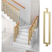 Stair Balusters, Rectangle Hollow Iron Balusters with Adjustable Top Bracket, Interior Stair Spindles, Staircase Railing System Post for Handrail Porch Deck StepsSize85cm,ColorFloor Mount