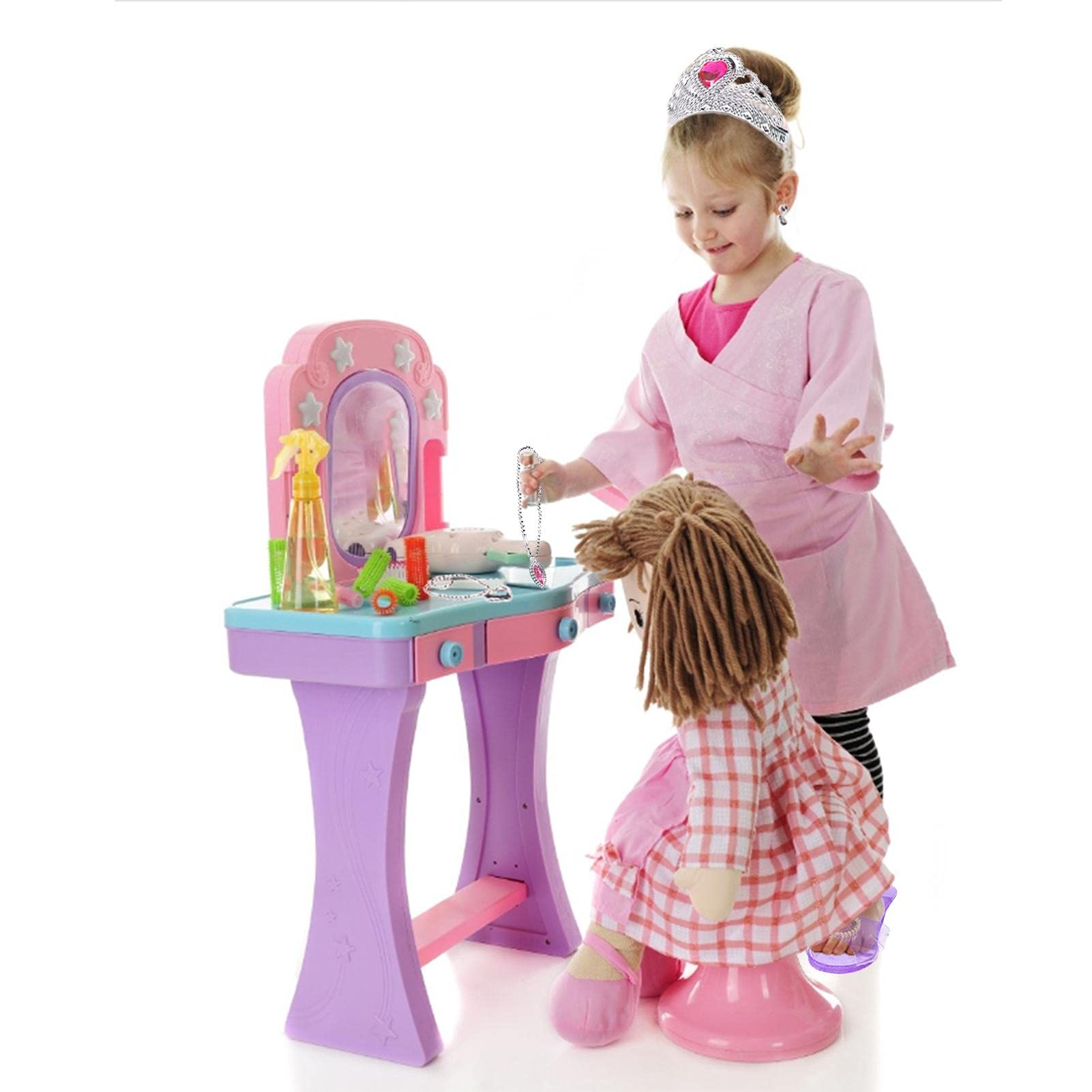 Princesse Chaussures Jeu Rôle Set avec Bijoux Fantaisie pour Filles 3-6 Ans