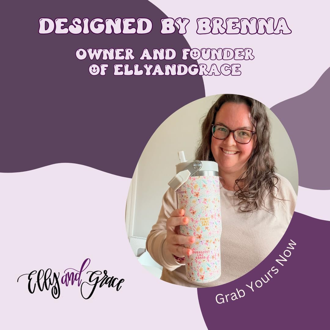 Elly and Grace Christian Steel Tumblers, Christian Bible Cups for Women, Spill Safe Straw Included (Women of the Bible, 30oz) - Image 6