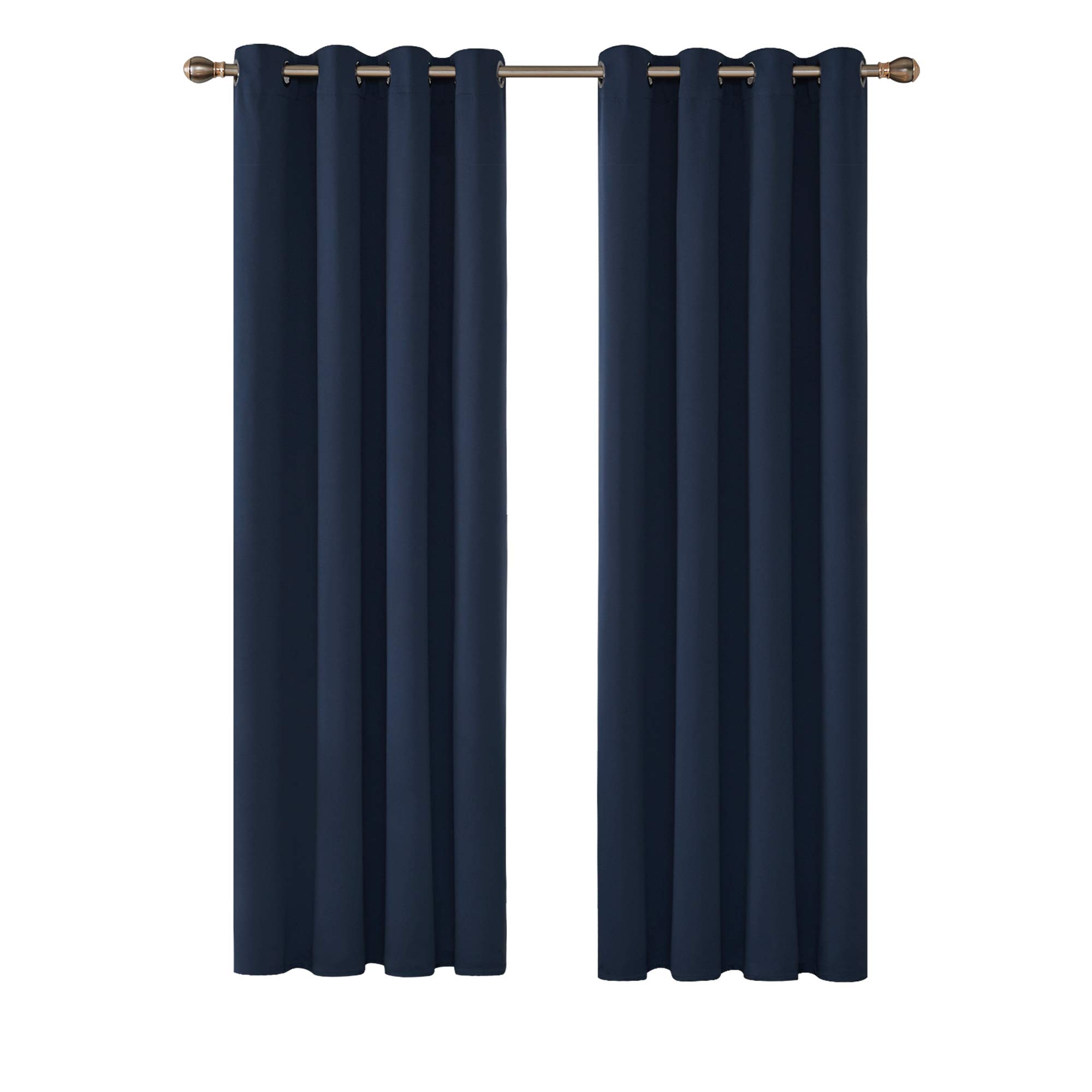 DeconovoSoft Solid Thermal Insulated Blackout Curtains for Boys Bedroom Eyelet 55x79 Inch Two Panels Navy BlueGlobal Recycled StandardOEKO-TEX STANDARD 100Global Recycled StandardGlobal Recycled Standard