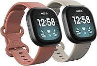Vista 7 de Paquete de 2 correas impermeables compatibles con Fitbit Versa 3 / Fitbit Versa 4 / Fitbit Sense/Sense 2, pulseras deportivas clásicas de repuesto