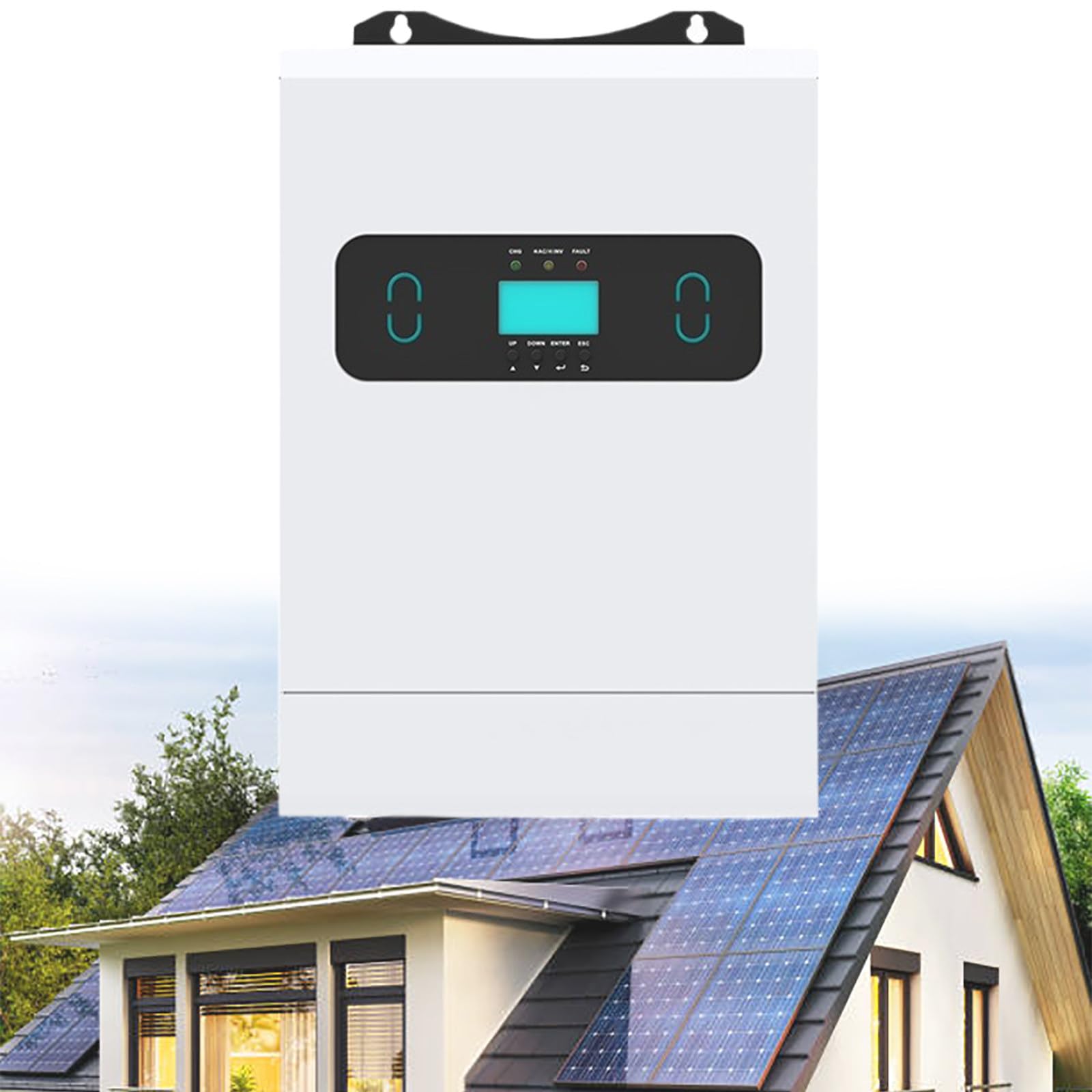Onduleur Solaire Hybride monophasé 3 KW 220 V Hors réseau, avec contrôleur MPPT 60 A, Onde sinusoïdale Pure, Compatible sans Batterie, 24 V