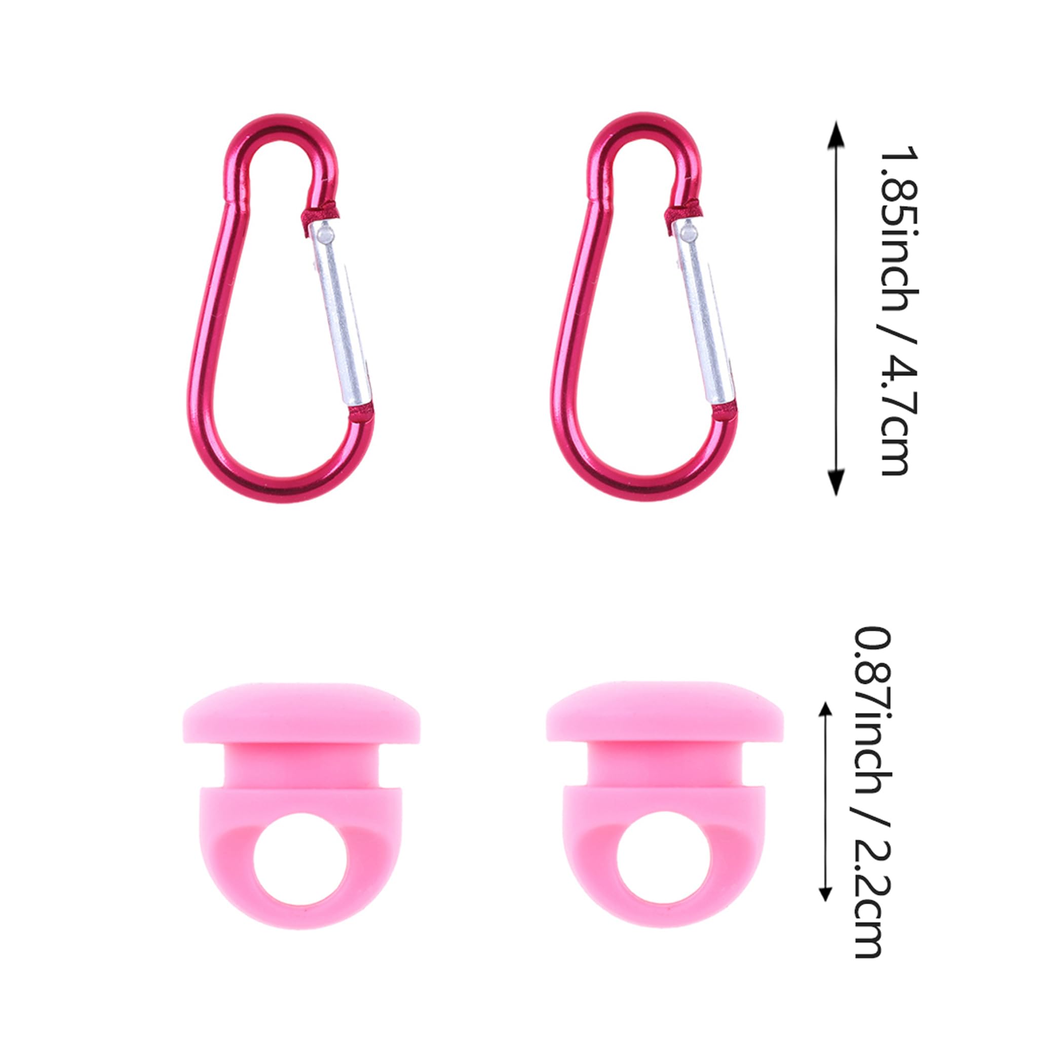 Vagocom 2Pcs Hooks Set Charms Accessories for Bogg Bags and Simply Southern Bag - Insert Hook Holder with Small Key Chain Clip for Small & Large Beach Tote - Multiple Color Options(Pink)