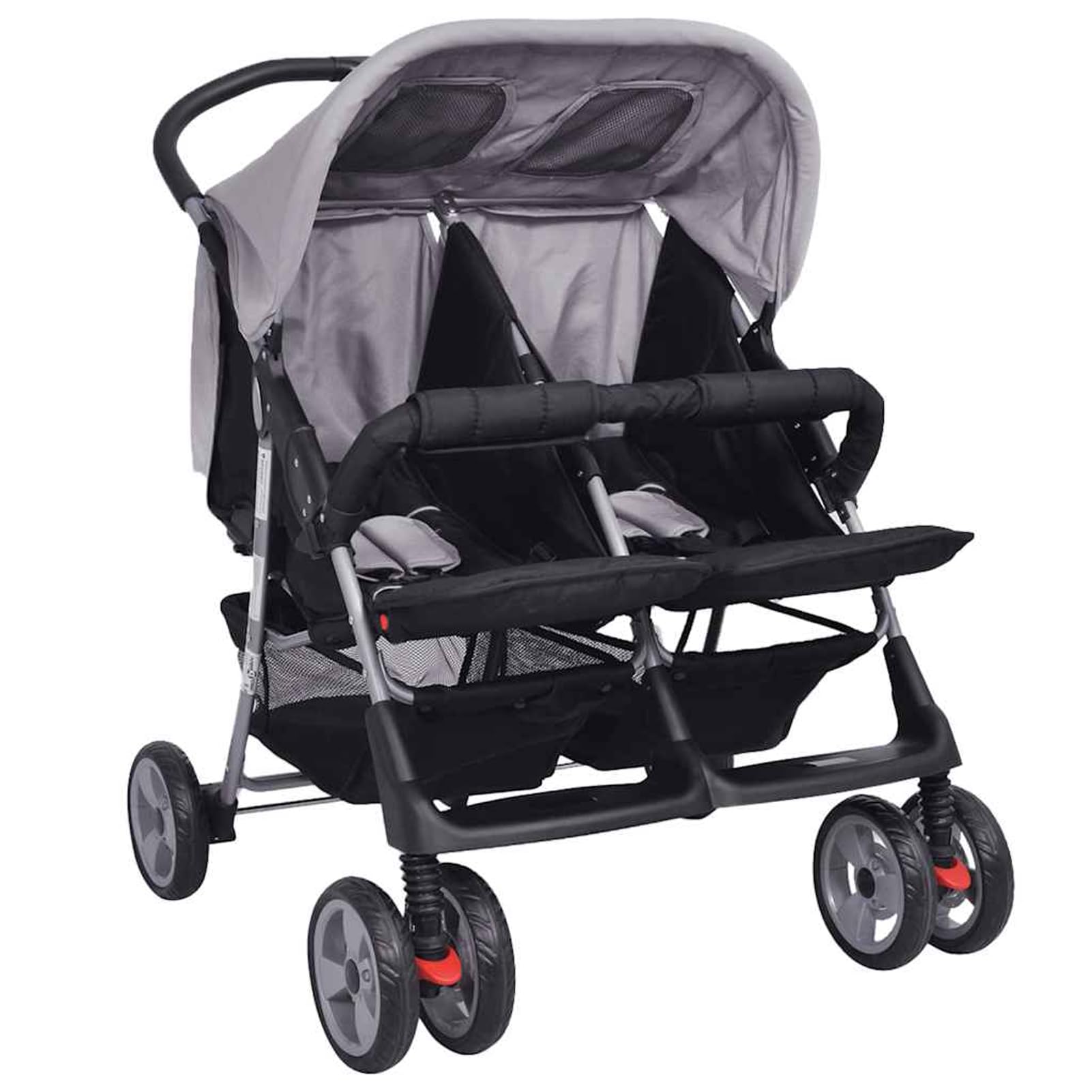 Gecheer Bettlaken 60 x 120 cm, Spannbettlaken für Babys, 60 x 120 cm, Kinderwagen, Stahl, Grau und Schwarz