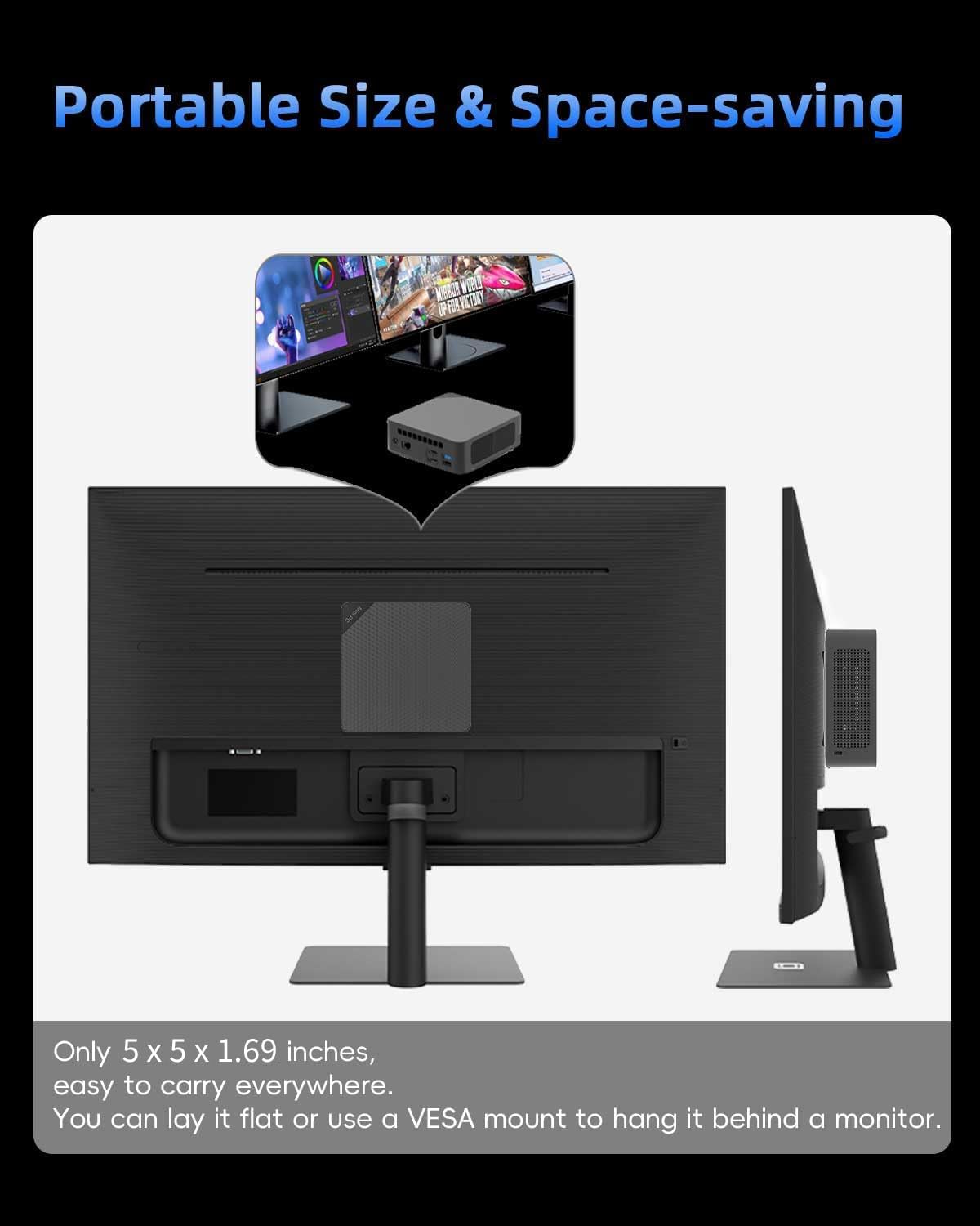 Mini PC Barebone AMD Ryzen 5 3500U (4C/8T fino a 3,7 GHz), 2 slot RAM + 2 alloggiamenti di archiviazione (M.2 2280), triplo display 4K tramite USB-C/HDMI/DP, per casa, ufficio, lavoro, nessuna