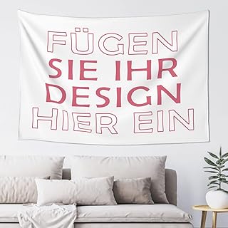 Wandteppich personalisiert selbst gestalten wandtuch Mit Eigenem Foto TEXT personalisierte tapestry Hintergrund für wohnzimmer schlafzimmer deko wand 95 cm x 73 cm