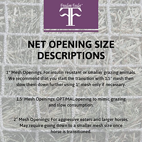 Freedom Feeder Mesh Net Full Day Slow Horse Feeder — Designed To Hold 30 Lbs/4 Flakes Of Hay And Feed Horse All Day — Reduces Horse Feeding Anxiety And Behavioral Issues #TOP3