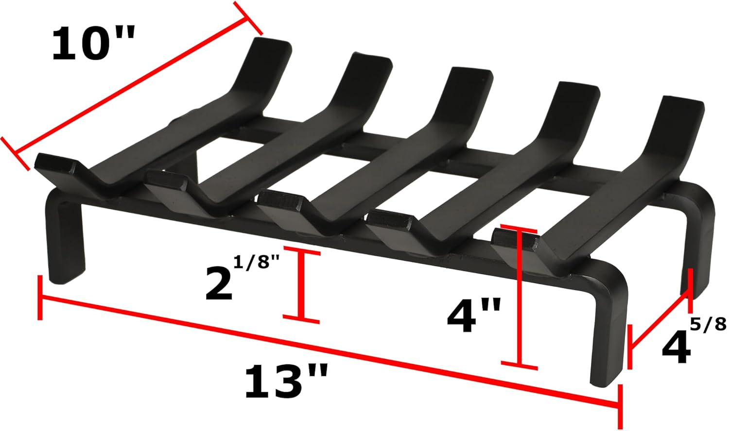 SteelFreak Heavy Duty 13 x 10 Inch Steel Grate for Wood Stove & Fireplace - Made in The USA