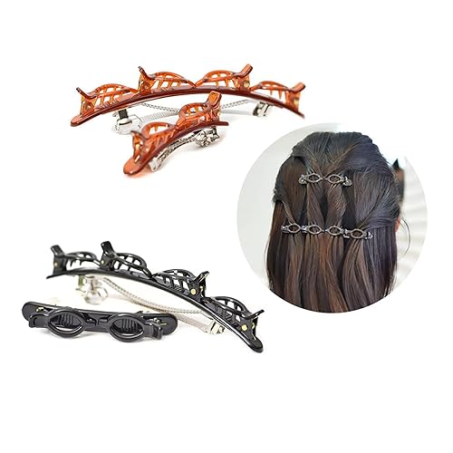 Miniatura 3 de 6 unidades de doble flequillo peinado diadema para niñas mujeres doble capa torsión trenzado diadema tornado clip herramientas magia trenzado