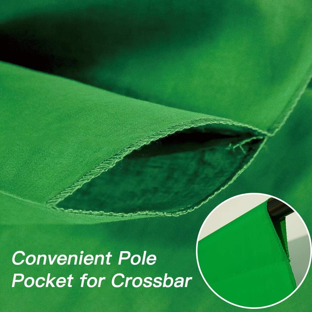 MOUNTDOG 6.5 x 10ft Green Screen Backdrop Background, Portable Polyester Chromakey Photography Backdrop for Zoom/Gaming/YouTube Video/Photo Studio/Live Stream/Party Decorations(Stand NOT Included)