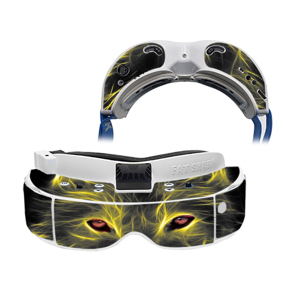 MightySkins Skin Compatible with Fat Shark Dominator V3 - Neon Wolf | Protective, Durable, and Unique Vinyl Decal wrap Cover | Easy to Apply, Remove, and Change Styles | Made in The USA