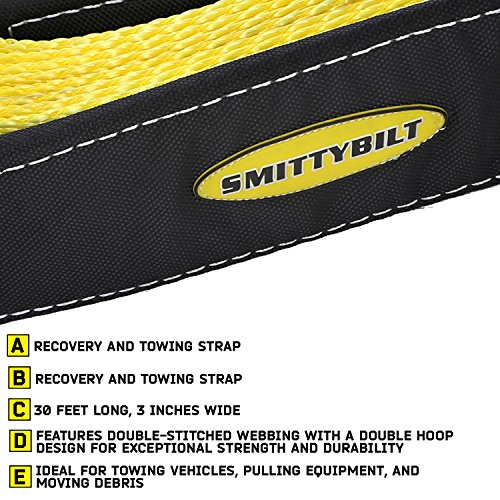 Smittybilt 3-Inch X 30-Feet Tow Strap (Yellow) - Cc330 #TOP3