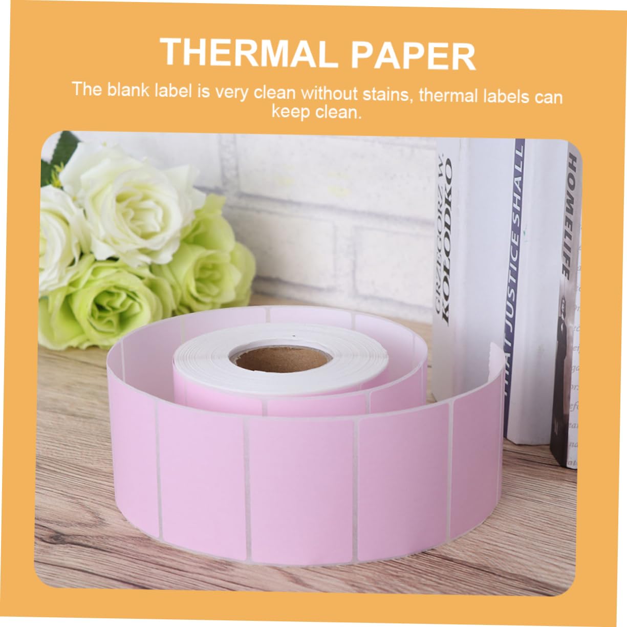 Etichette Termiche Rosa 60x40 Mm, 2 Pezzi Autoadesive | Carta Termica, Stampa Codice a Barre, Informazioni Chiare e Resistenza All'acqua