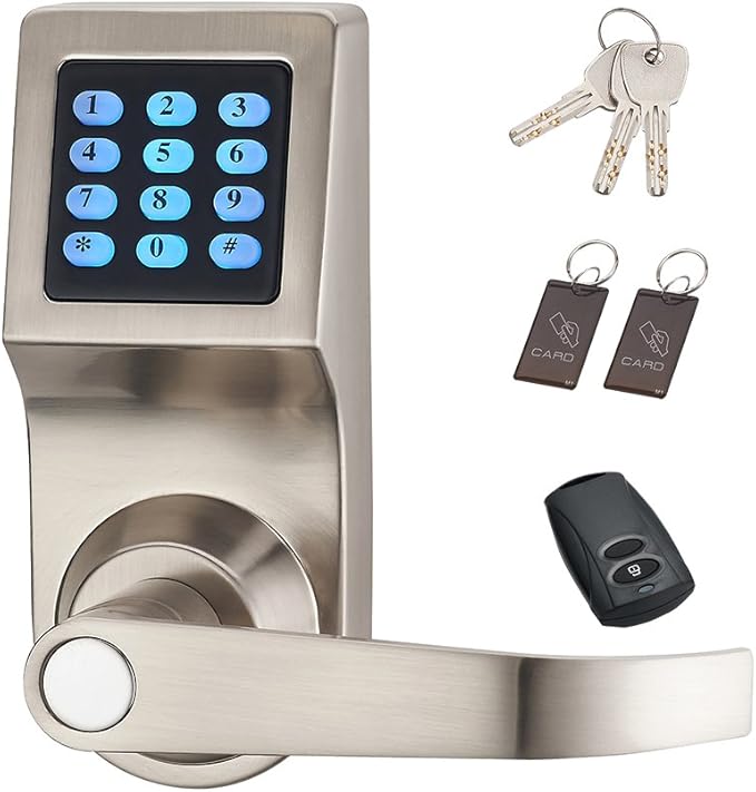 HAIFUAN Digital Door Lock,Unlock with Remote Control, M1 Card, Code and